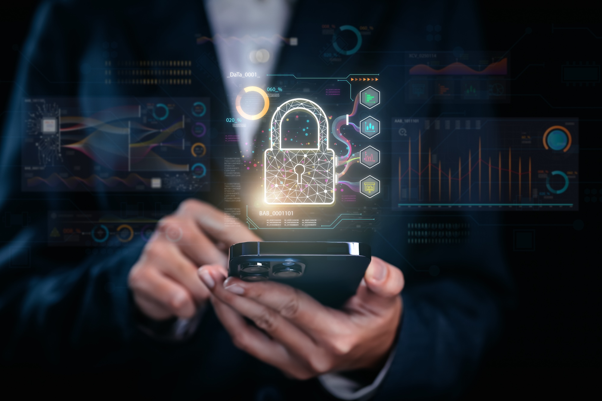 OTP One time password security authentication popup showing over phone in persons hand